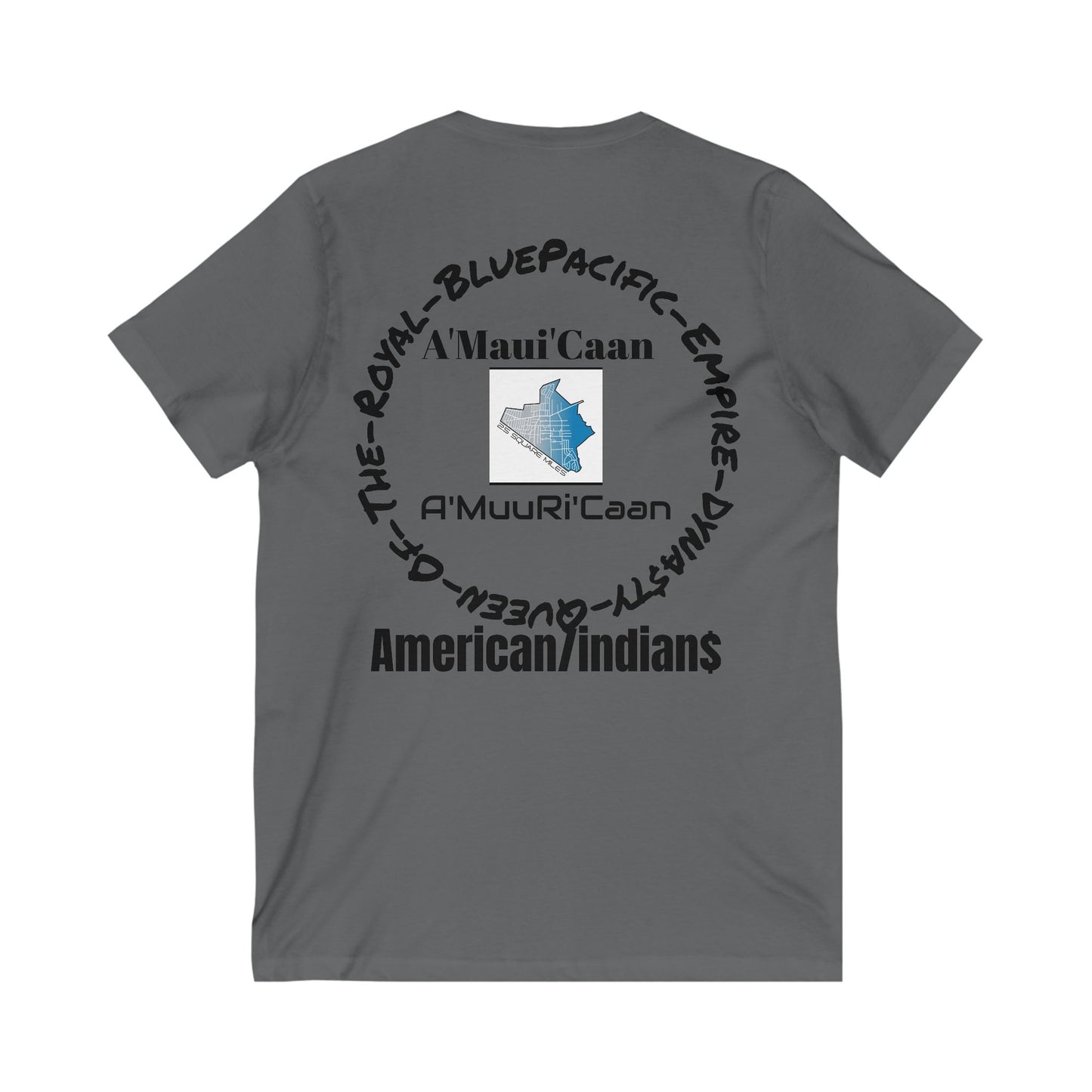 Unisex V-Neck Tee: A'Maui'Kaan American Indian Heritage Shirt, Casual Wear, Gift for Native American Pride, Cultural Tee, Everyday Style