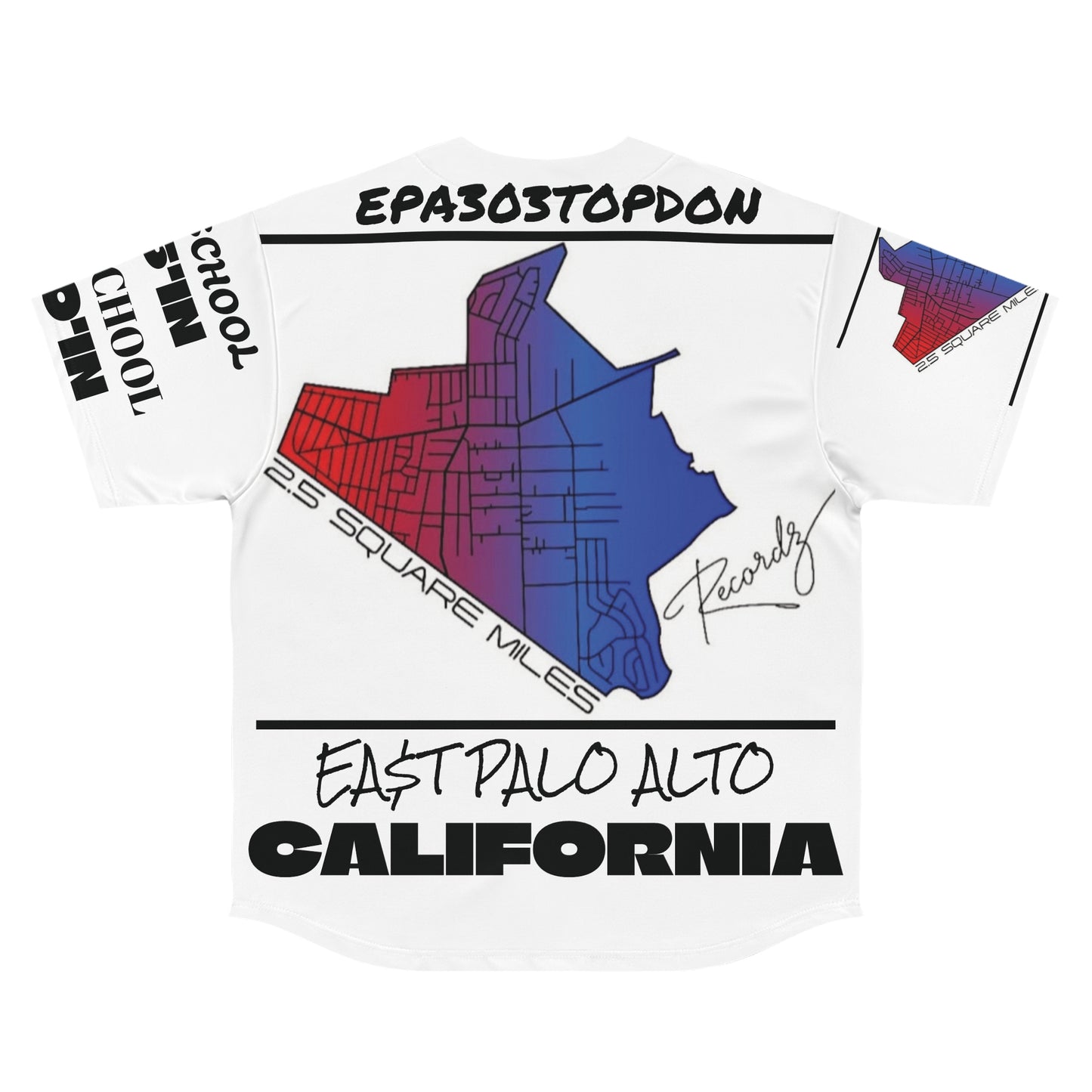 2.5 square miles A'Maui'Caan red & blue Men's Baseball Jersey (AOP)
