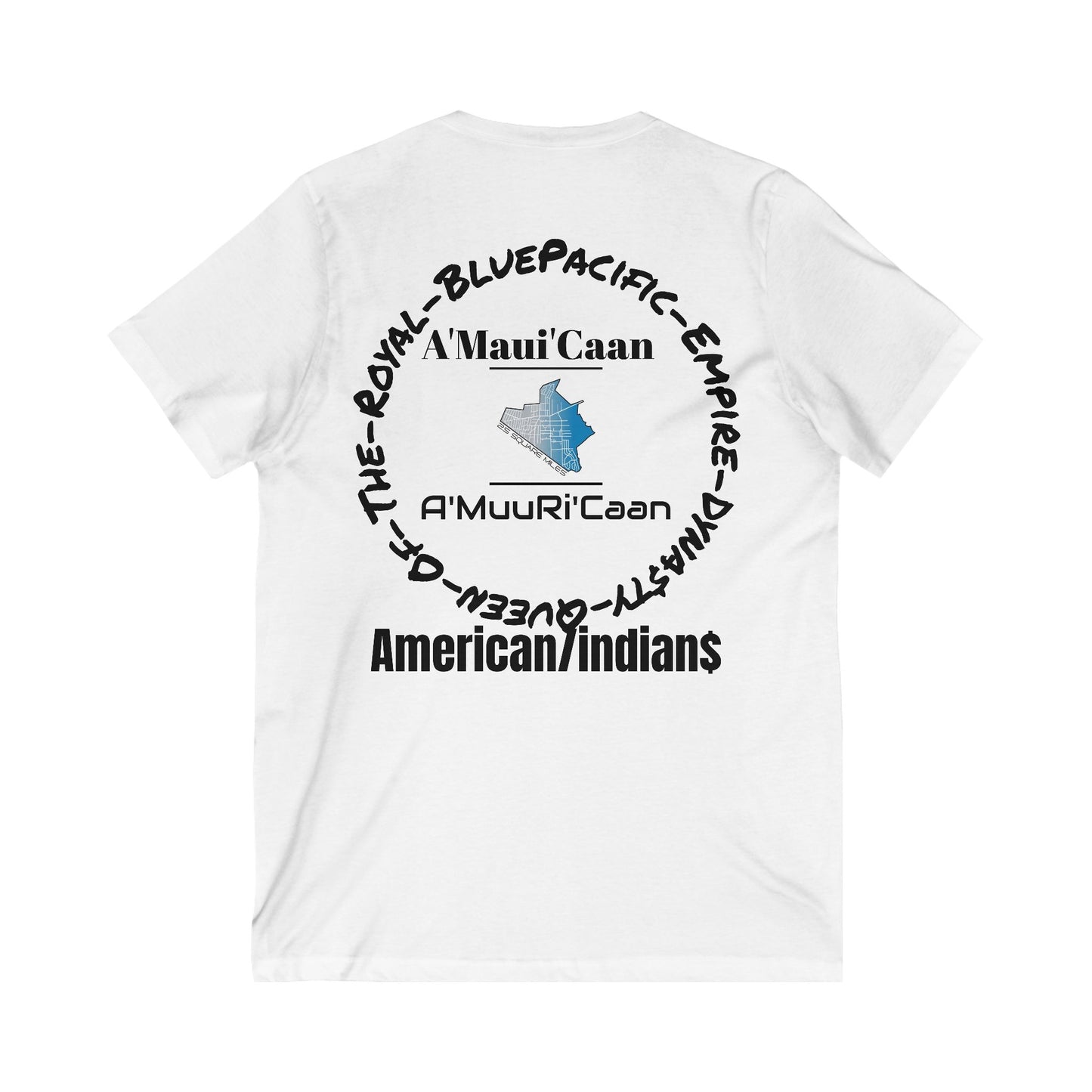 Unisex V-Neck Tee: A'Maui'Kaan American Indian Heritage Shirt, Casual Wear, Gift for Native American Pride, Cultural Tee, Everyday Style