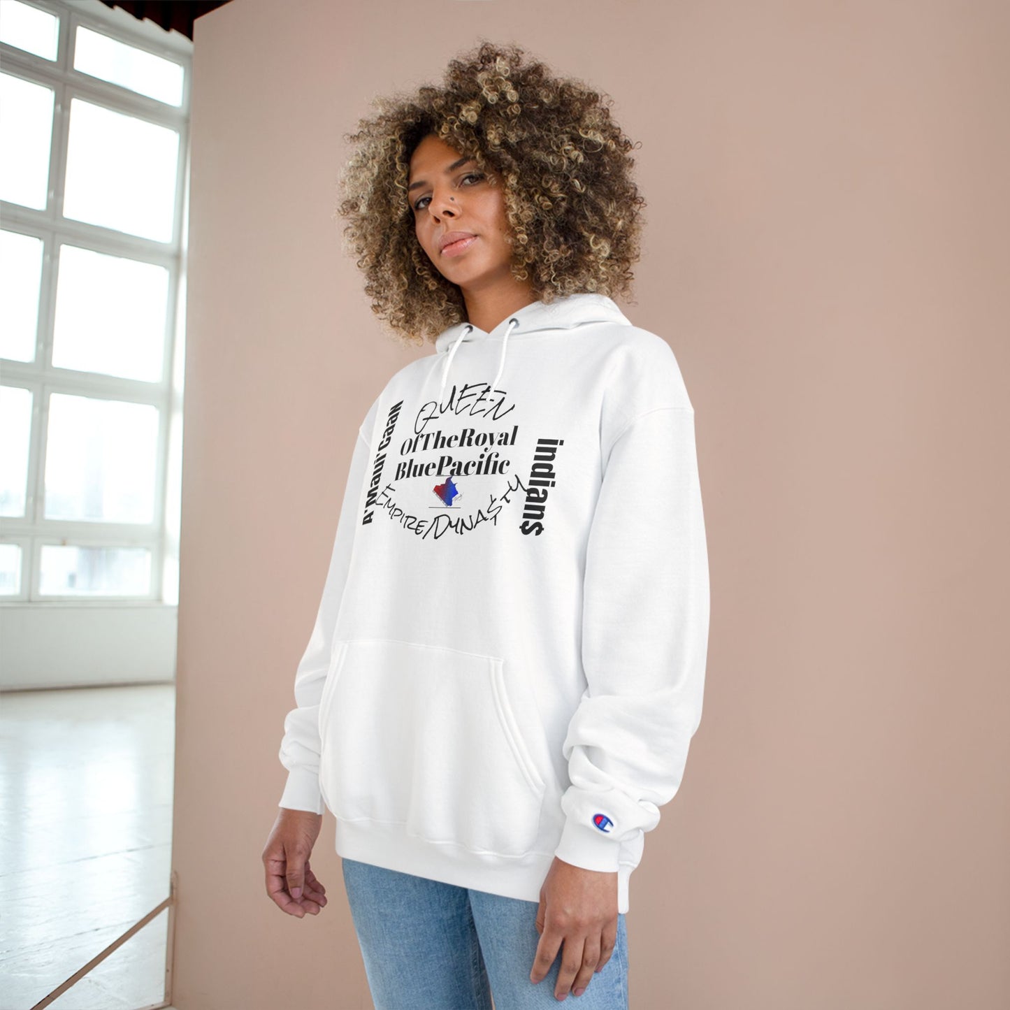 Queen of the Royal Blue Pacific Hoodie, Cozy Pullover Sweatshirt, Unique Gift, Stylish Winter Wear, Casual Loungewear, Trendy Hoodie
