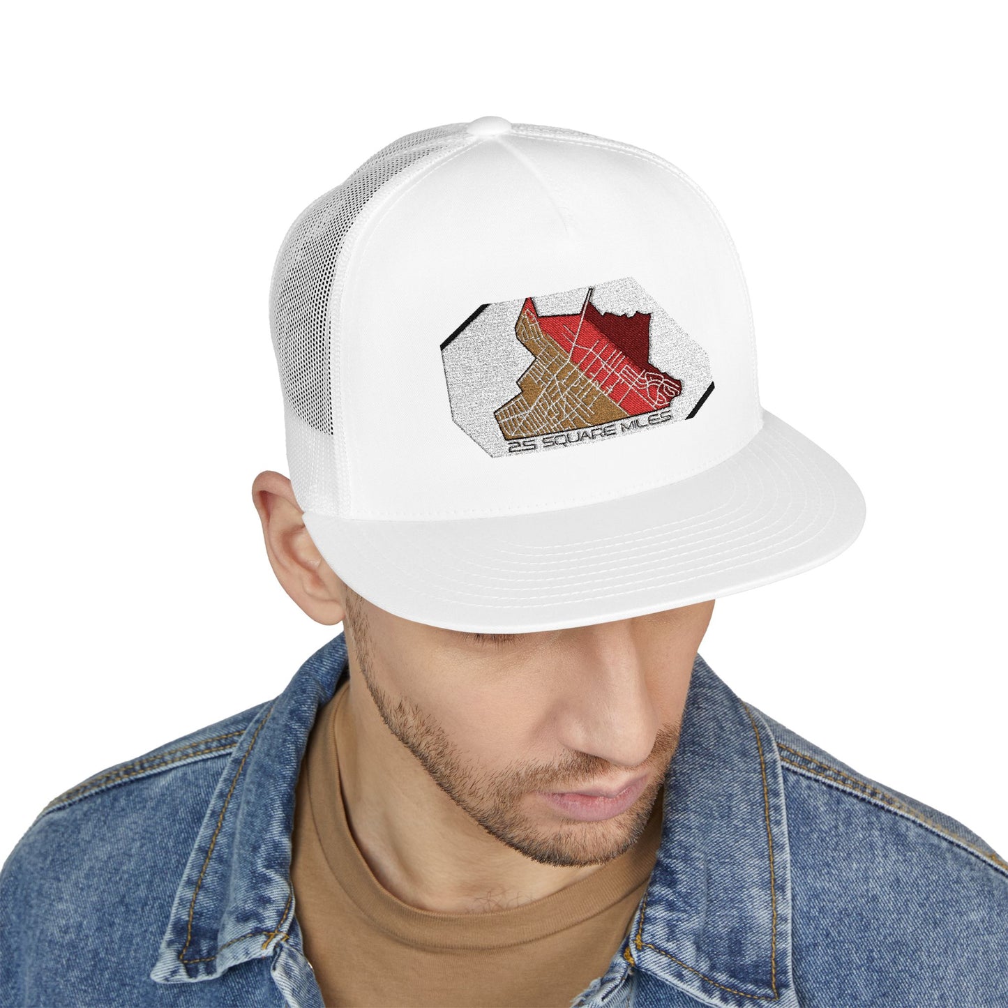 Stylish Embroidered 5 Panel Trucker Cap, Casual Hat, Adjustable Cap, Outdoor Accessories, Gift for Him/Her