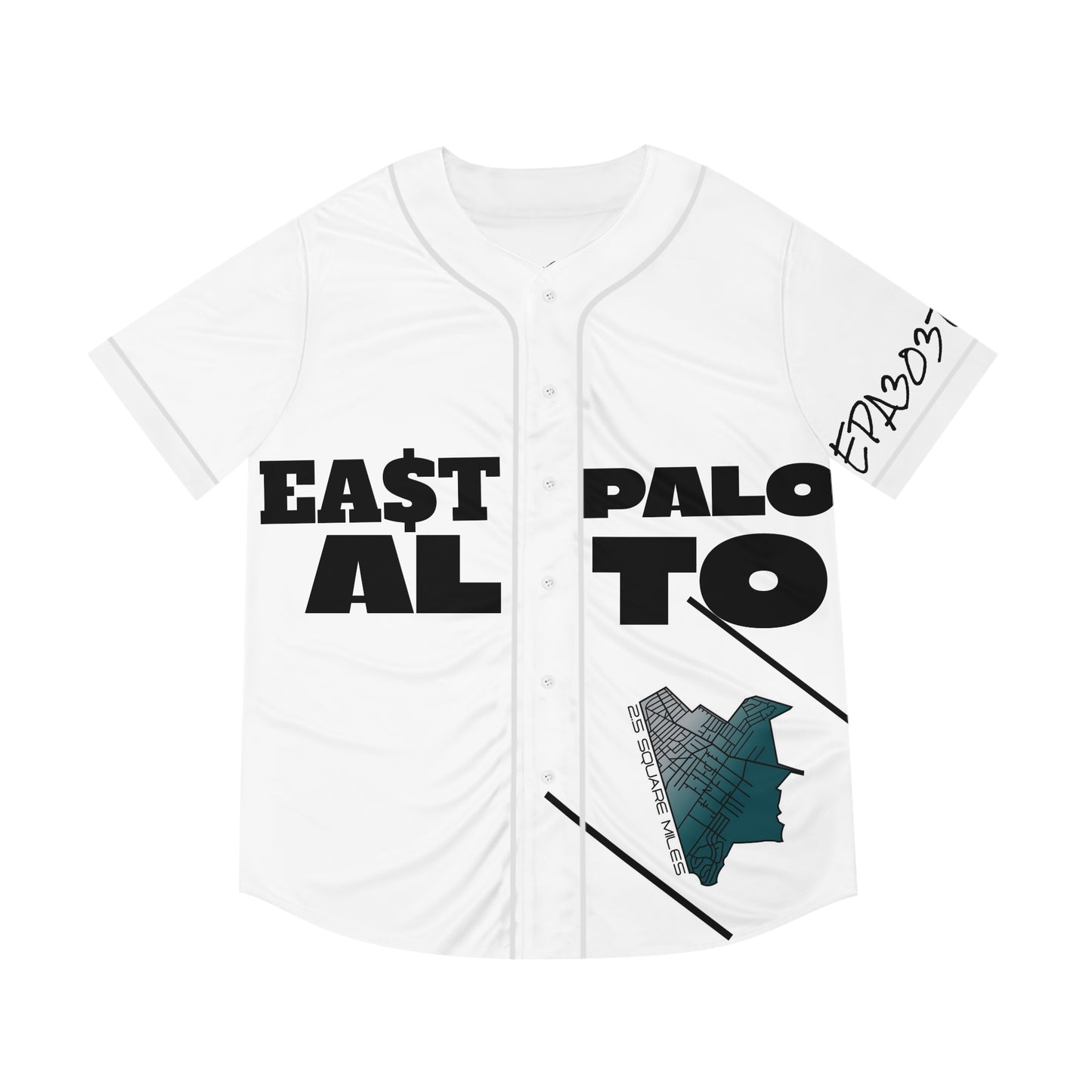 East Palo Alto special green & grey Men's Baseball Jersey | Urban Style Sports Shirt | Streetwear, Gift for Him, Summer Outfit, Baseball Fan Apparel