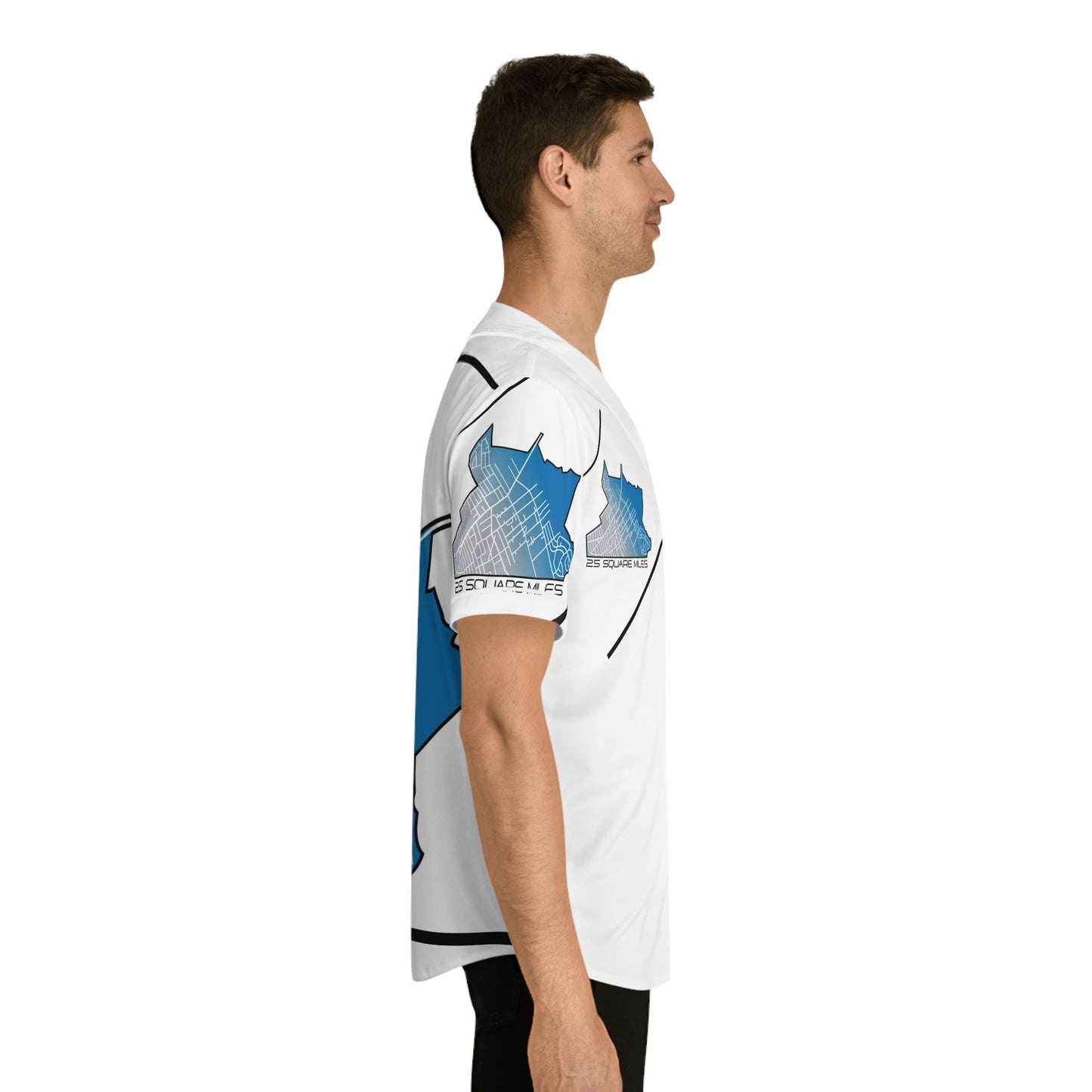 Men's Baseball Jersey with Map Design, Urban Style Sportswear, Cool Summer Gear, Perfect for Game Day, Gifts for Him