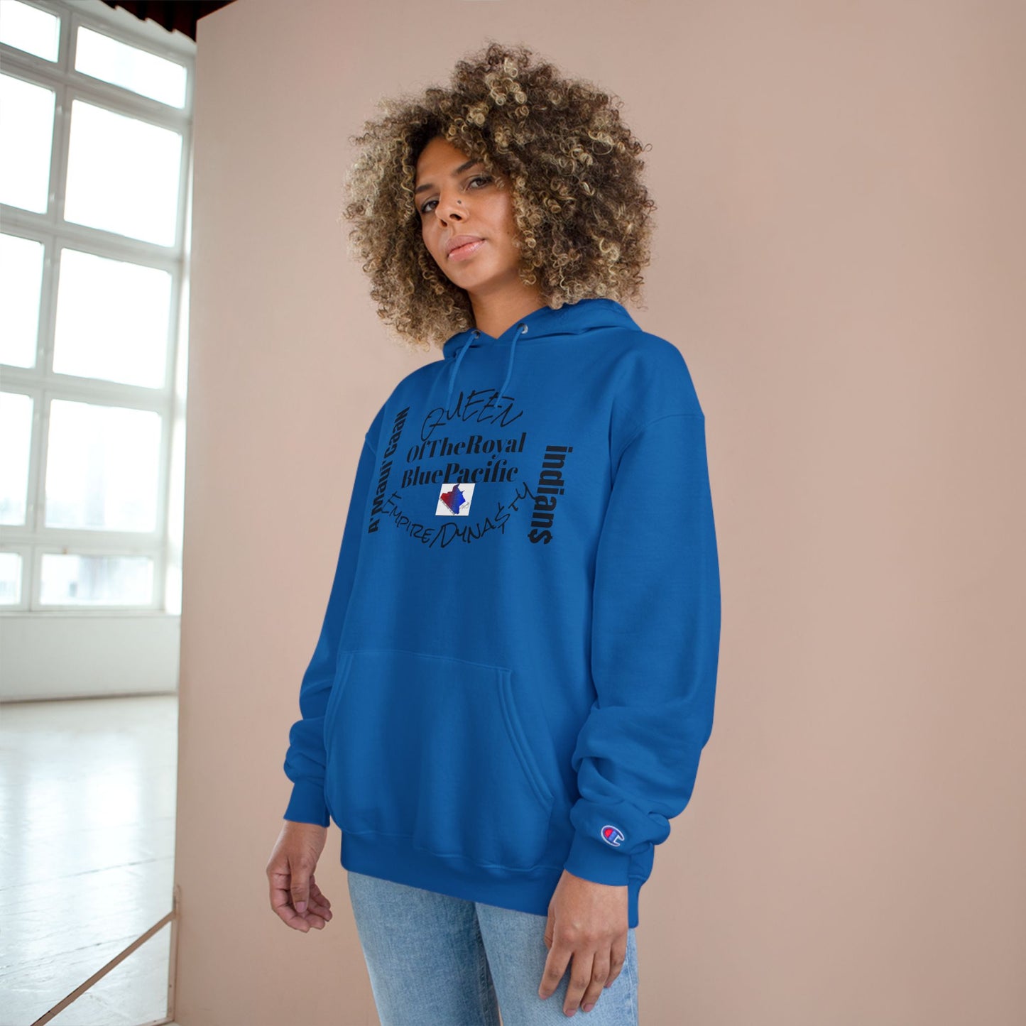 Queen of the Royal Blue Pacific Hoodie, Cozy Pullover Sweatshirt, Unique Gift, Stylish Winter Wear, Casual Loungewear, Trendy Hoodie