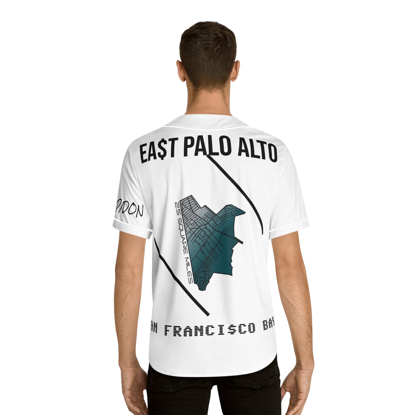 East Palo Alto special green & grey Men's Baseball Jersey | Urban Style Sports Shirt | Streetwear, Gift for Him, Summer Outfit, Baseball Fan Apparel