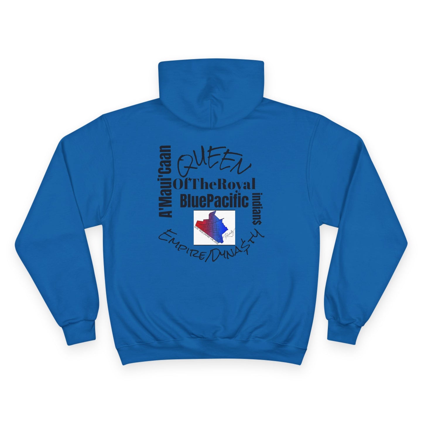 Queen of the Royal Blue Pacific Hoodie, Cozy Pullover Sweatshirt, Unique Gift, Stylish Winter Wear, Casual Loungewear, Trendy Hoodie