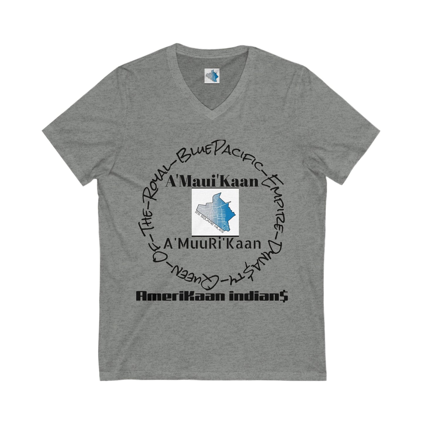 Unisex V-Neck Tee: A'Maui'Kaan American Indian Heritage Shirt, Casual Wear, Gift for Native American Pride, Cultural Tee, Everyday Style