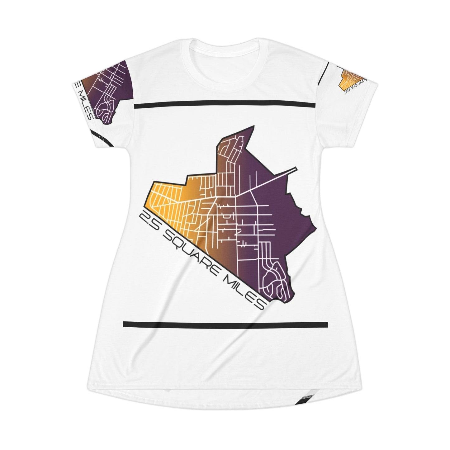 Geo-Inspired T-Shirt Dress, Urban Map Dress, Casual Wear, Travel Fashion, Street Style, Gift for Explorers