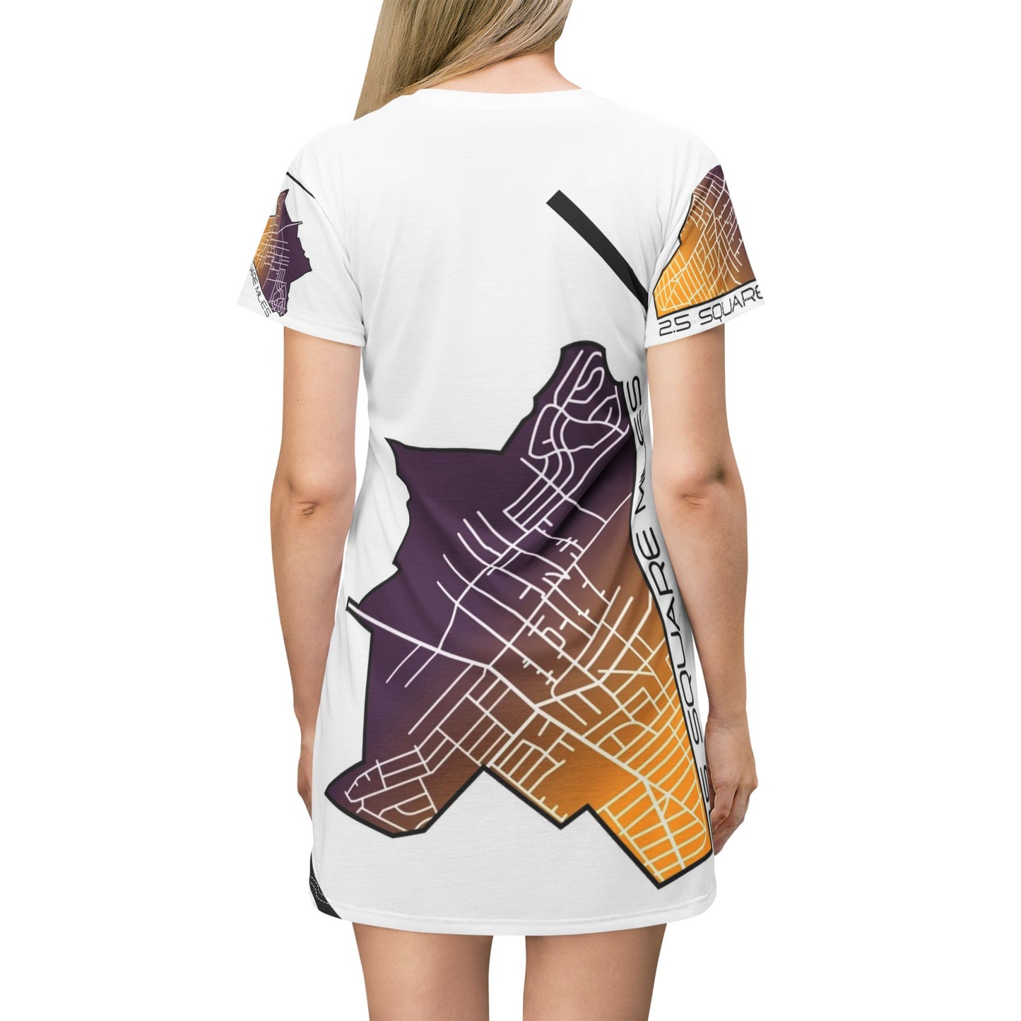 Geo-Inspired T-Shirt Dress, Urban Map Dress, Casual Wear, Travel Fashion, Street Style, Gift for Explorers