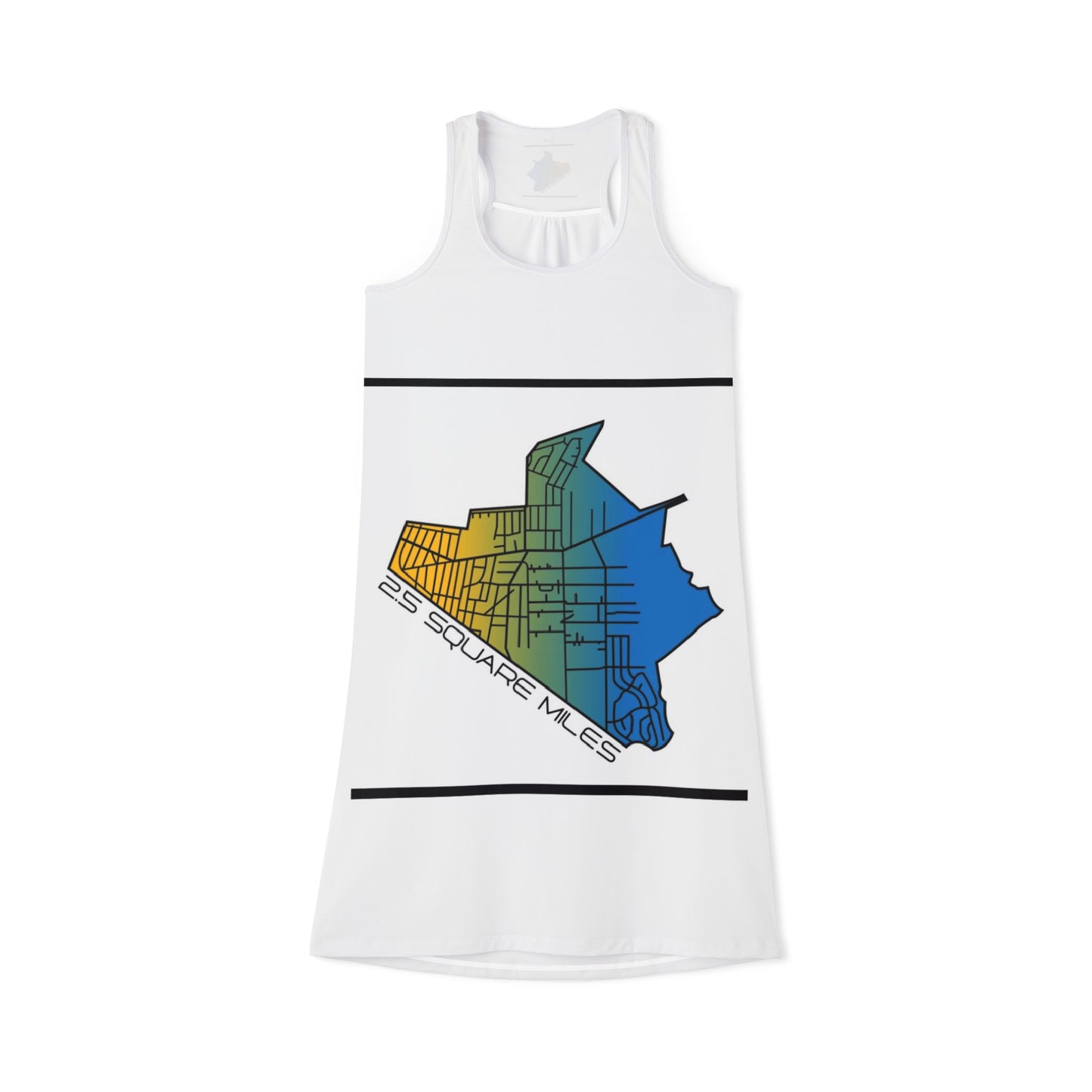 Urban Map Women's Racerback Dress, Summer Casual Dress, City Trailblazer Outfit, Travel Dress, Graphic Print Dress, Gift for Her
