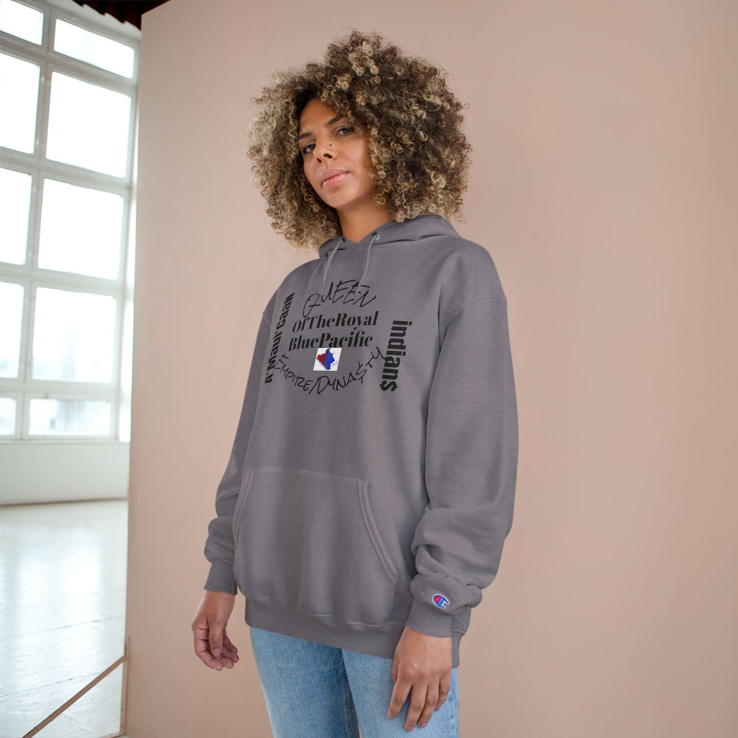 Queen of the Royal Blue Pacific Hoodie, Cozy Pullover Sweatshirt, Unique Gift, Stylish Winter Wear, Casual Loungewear, Trendy Hoodie