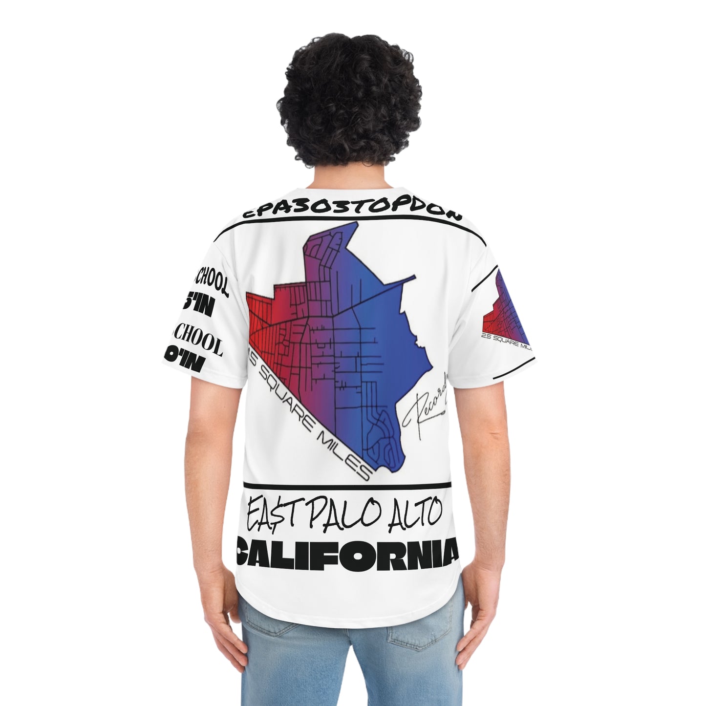 2.5 square miles A'Maui'Caan red & blue Men's Baseball Jersey (AOP)