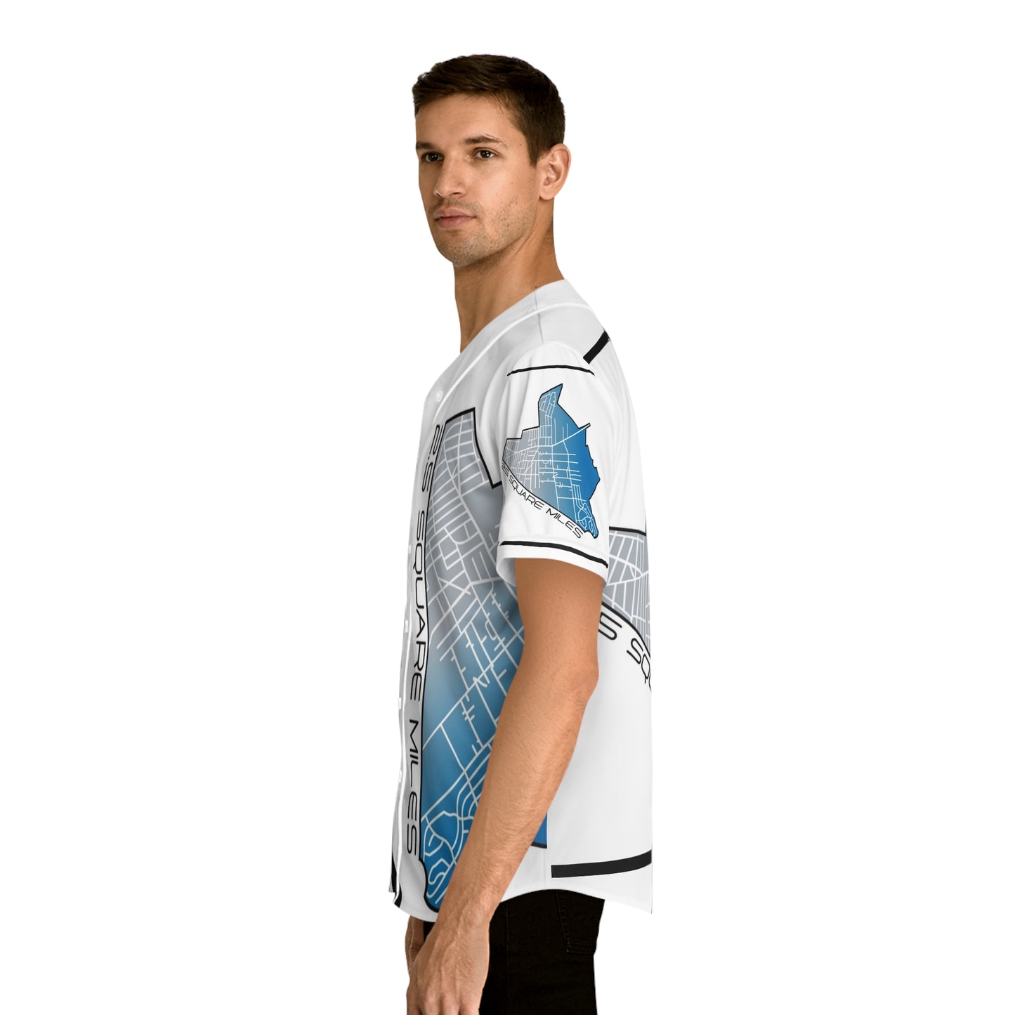 Men's Baseball Jersey with Map Design, Urban Style Sportswear, Cool Summer Gear, Perfect for Game Day, Gifts for Him