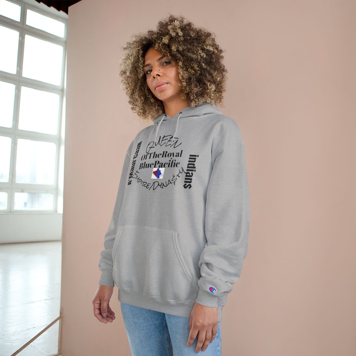 Queen of the Royal Blue Pacific Hoodie, Cozy Pullover Sweatshirt, Unique Gift, Stylish Winter Wear, Casual Loungewear, Trendy Hoodie