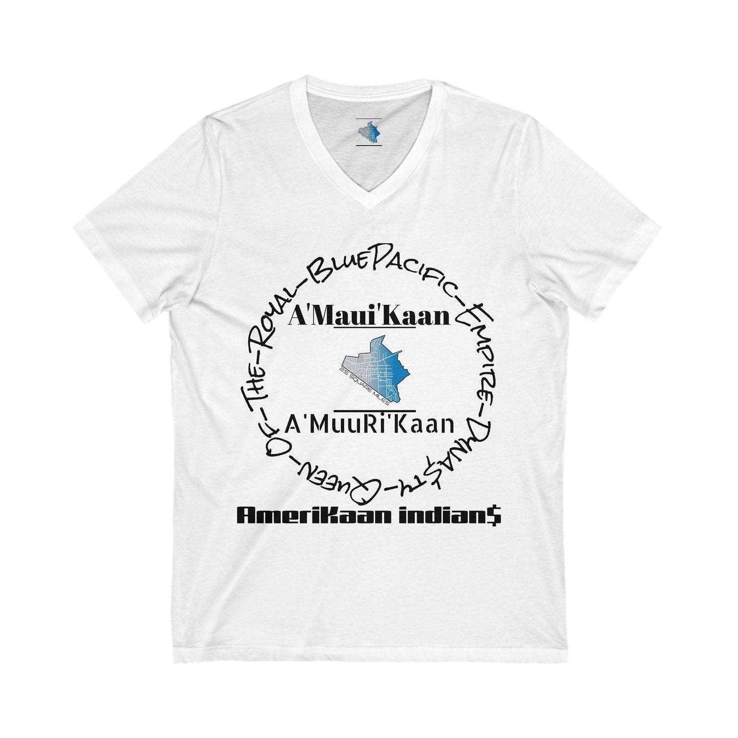Unisex V-Neck Tee: A'Maui'Kaan American Indian Heritage Shirt, Casual Wear, Gift for Native American Pride, Cultural Tee, Everyday Style