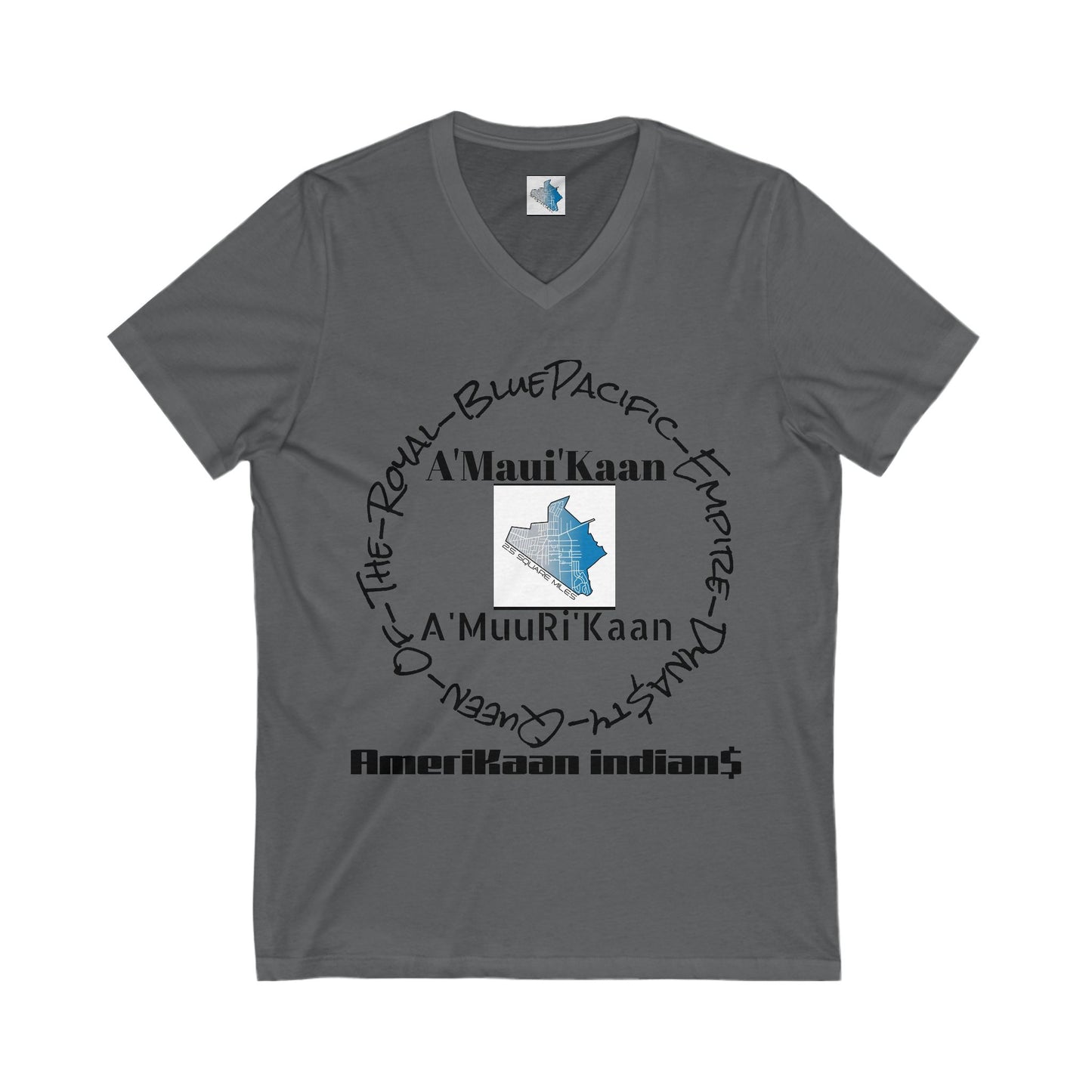 Unisex V-Neck Tee: A'Maui'Kaan American Indian Heritage Shirt, Casual Wear, Gift for Native American Pride, Cultural Tee, Everyday Style