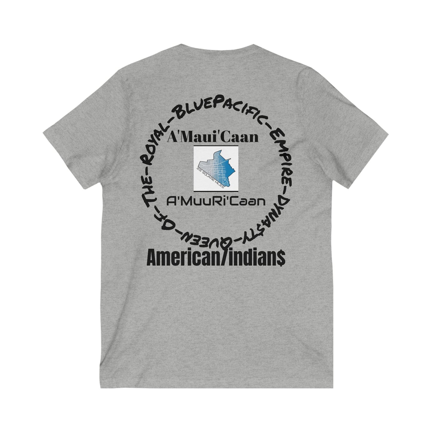 Unisex V-Neck Tee: A'Maui'Kaan American Indian Heritage Shirt, Casual Wear, Gift for Native American Pride, Cultural Tee, Everyday Style