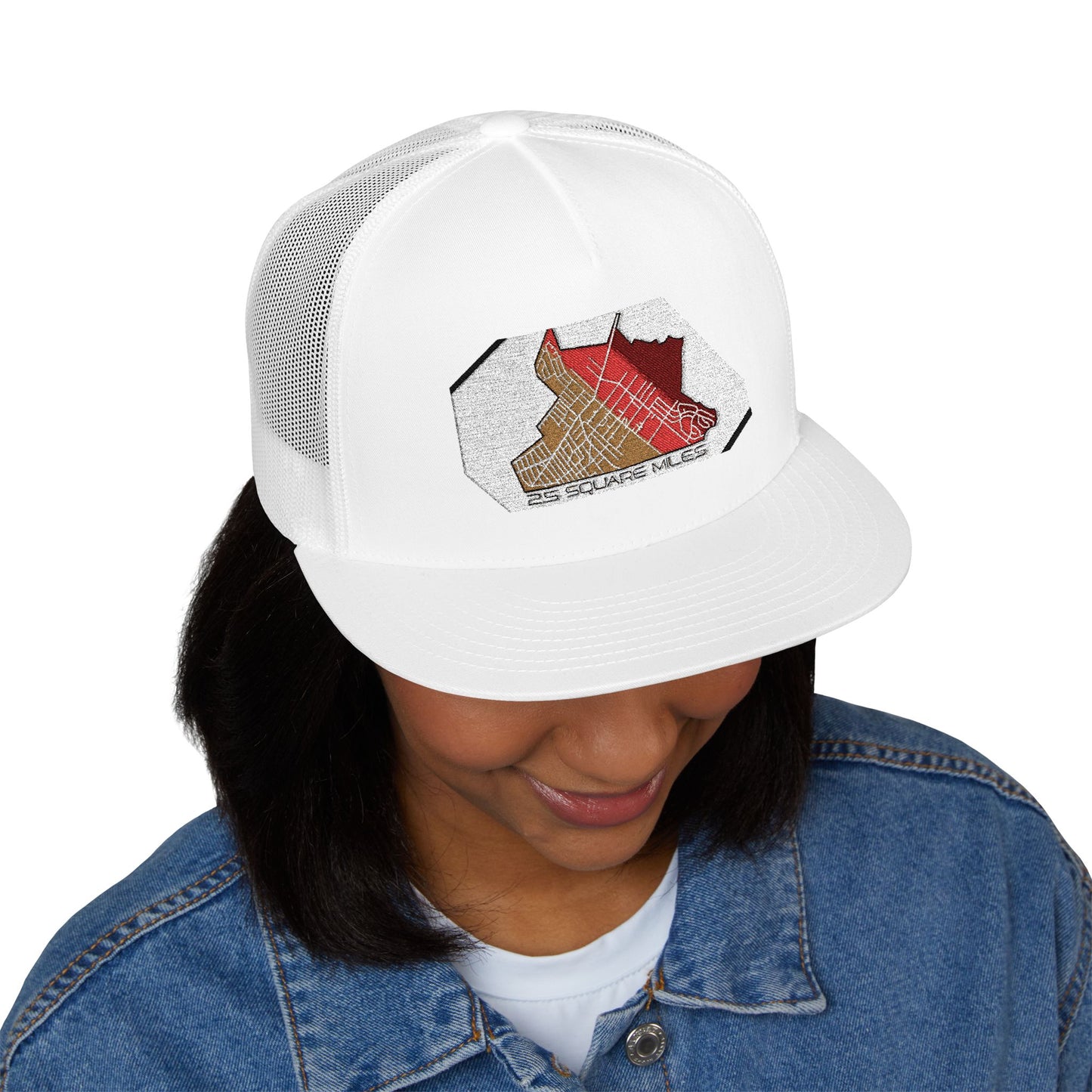 Stylish Embroidered 5 Panel Trucker Cap, Casual Hat, Adjustable Cap, Outdoor Accessories, Gift for Him/Her