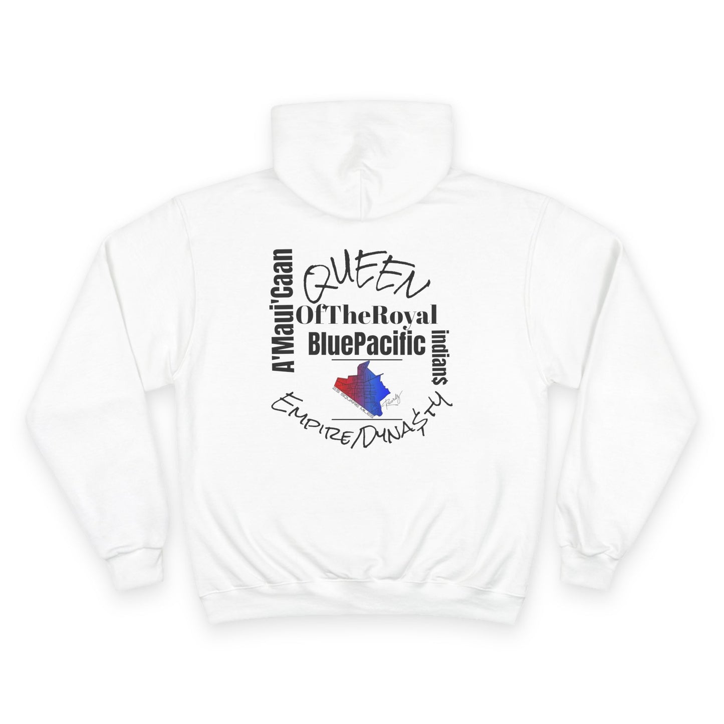 Queen of the Royal Blue Pacific Hoodie, Cozy Pullover Sweatshirt, Unique Gift, Stylish Winter Wear, Casual Loungewear, Trendy Hoodie