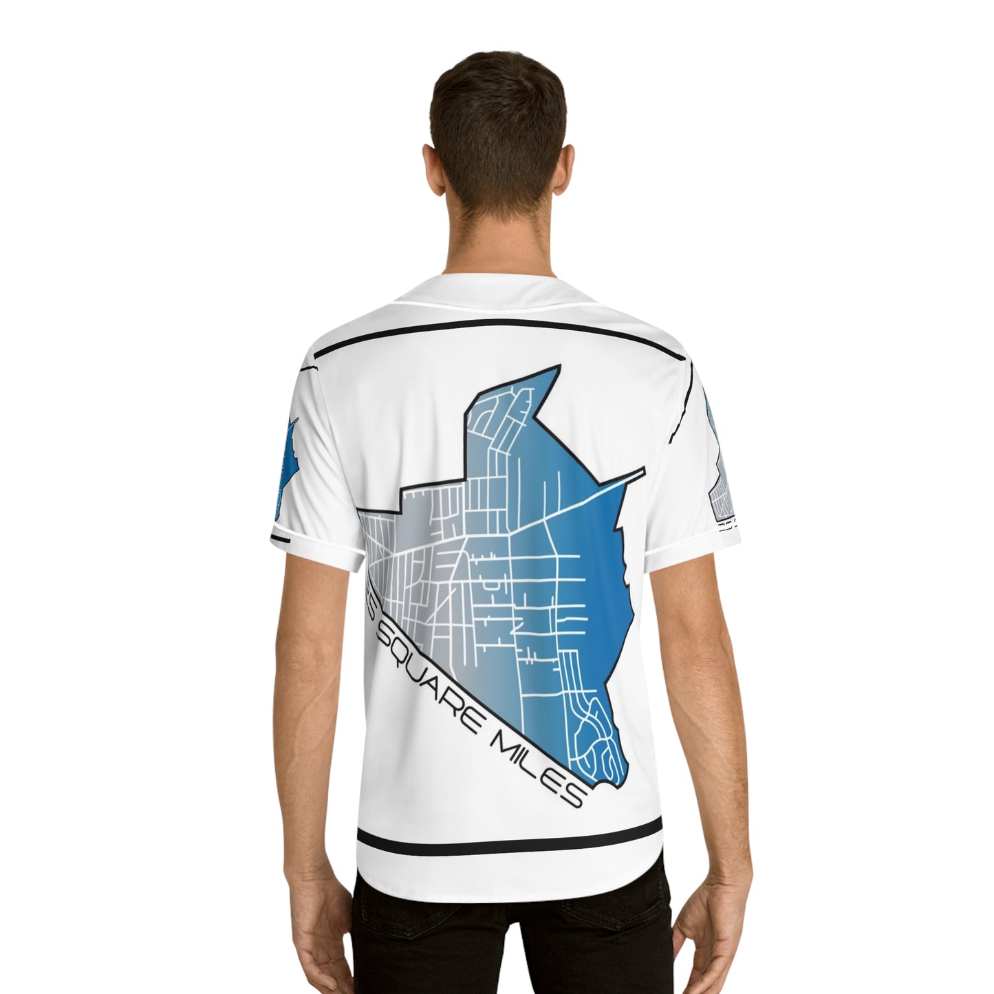 Men's Baseball Jersey with Map Design, Urban Style Sportswear, Cool Summer Gear, Perfect for Game Day, Gifts for Him