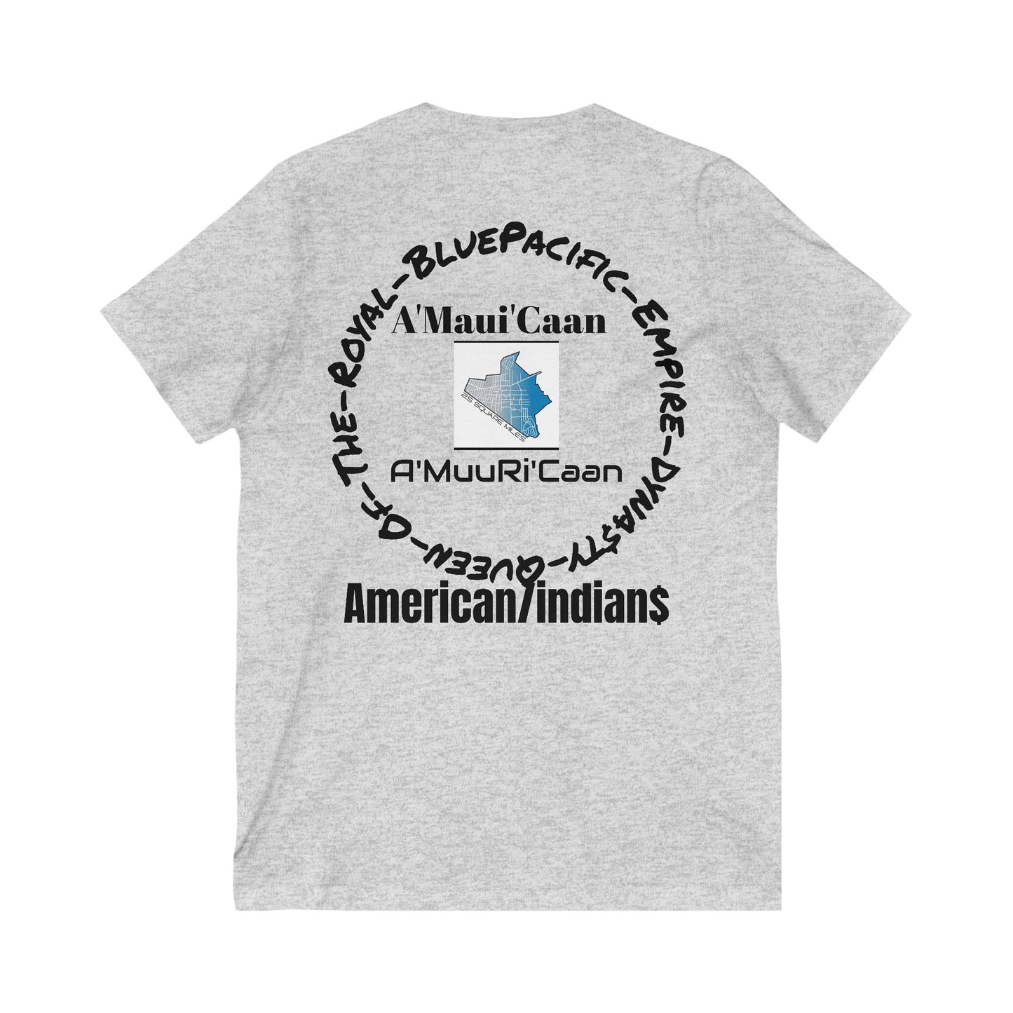 Unisex V-Neck Tee: A'Maui'Kaan American Indian Heritage Shirt, Casual Wear, Gift for Native American Pride, Cultural Tee, Everyday Style