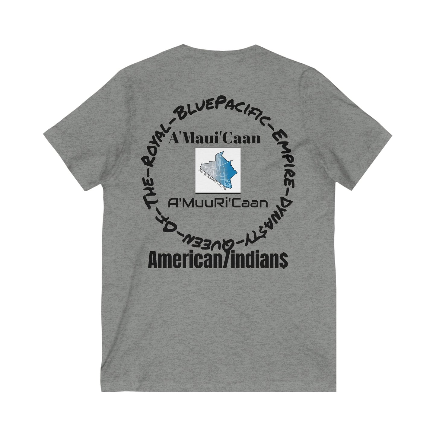 Unisex V-Neck Tee: A'Maui'Kaan American Indian Heritage Shirt, Casual Wear, Gift for Native American Pride, Cultural Tee, Everyday Style