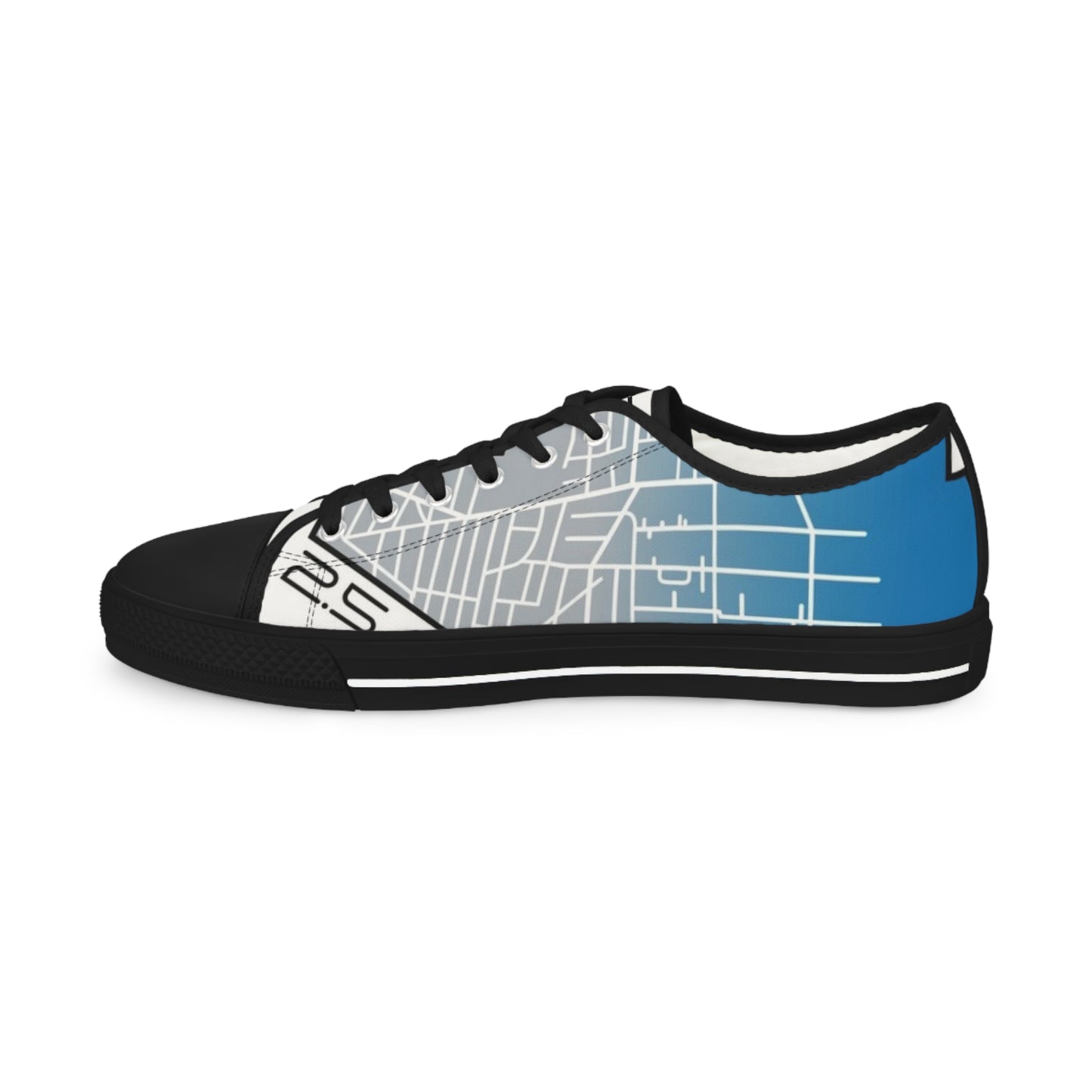 2.5 Square Miles STREET Stylish Urban Map Sneakers, Trendy Low Top Shoes, Streetwear Footwear, Unique Fashion Sneakers, Perfect Gift for Him, Casual Everyday Wear