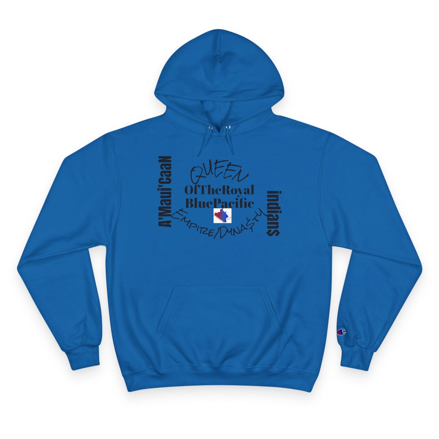 Queen of the Royal Blue Pacific Hoodie, Cozy Pullover Sweatshirt, Unique Gift, Stylish Winter Wear, Casual Loungewear, Trendy Hoodie